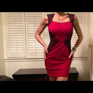 Erin Fetherston red and black stretchy dress
